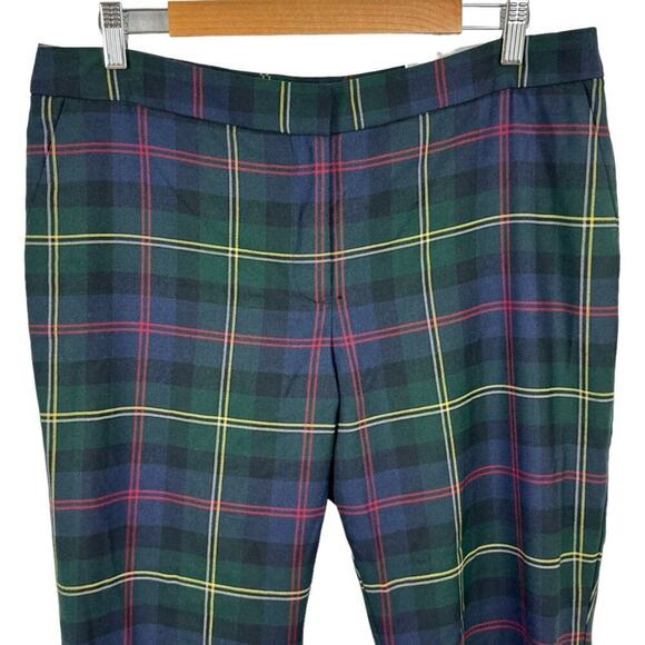 Talbots Plaid Hampshire Straight Leg Ankle Pants Wool Blend New Size 14P - Picture 5 of 16